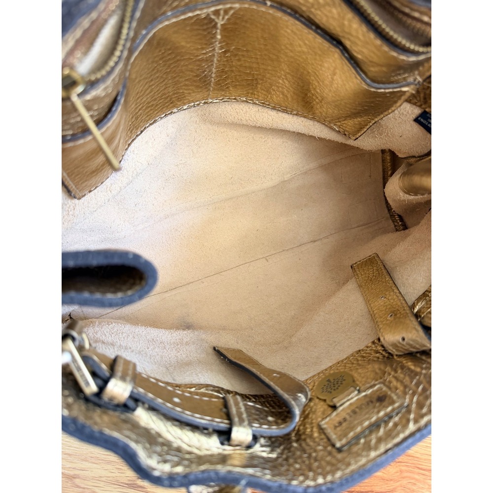 Rare Mulberry Bayswater Metallic Gold Leather Braided Handle Bag Vintage Y2K - Picture 12 of 16